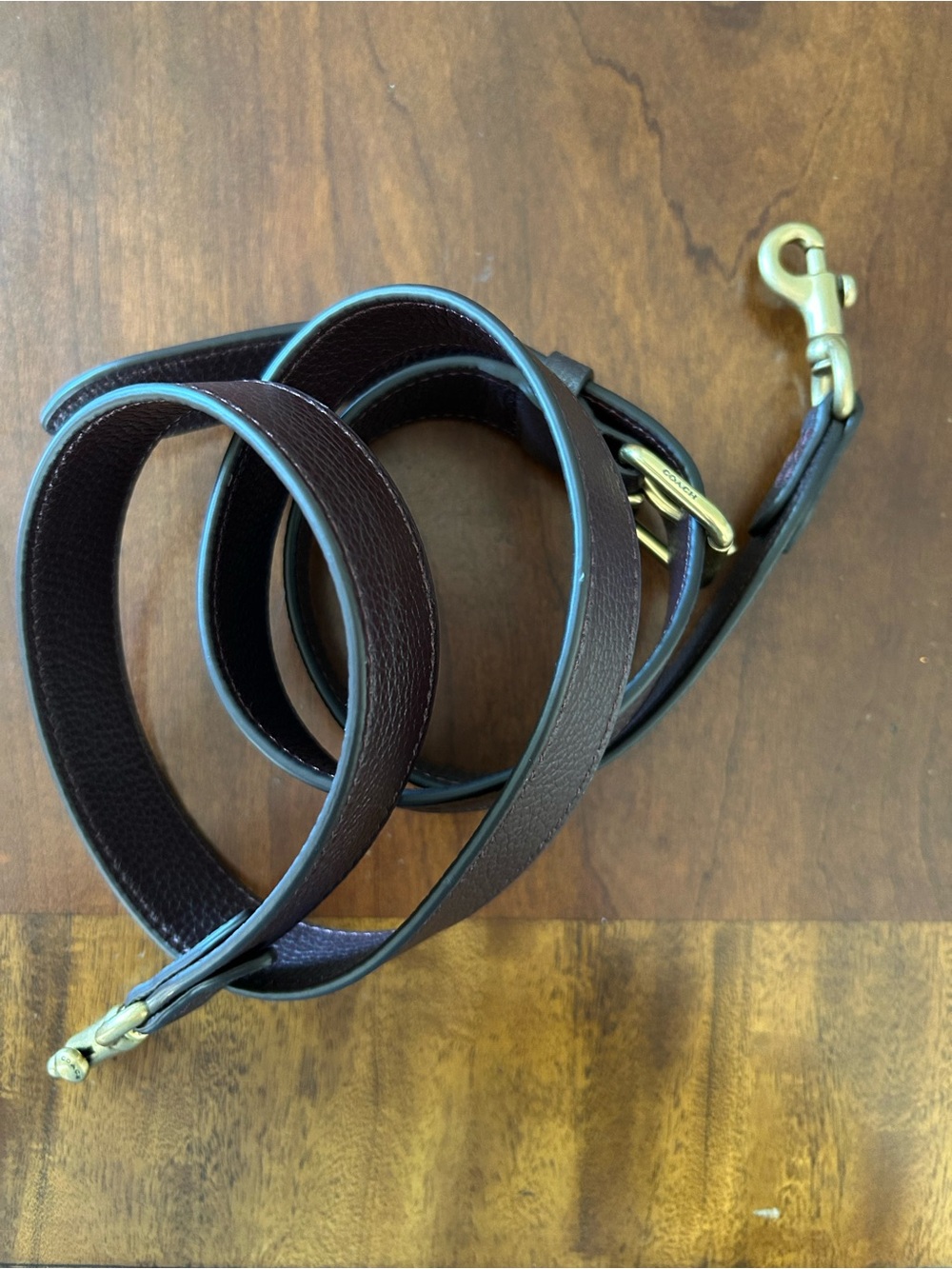 Coach Brown Leather Crossbody/Shoulder Strap with Brass Hardware
